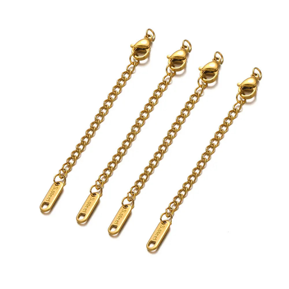 Stainless Steel Extension Chains with Lobster Clasps for Jewelry Making (10-Pack)