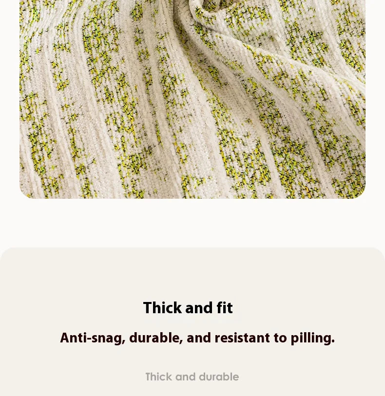 Thick Chenille Sofa Cover with Tassel Fringe — Scratch Resistant & Reversible