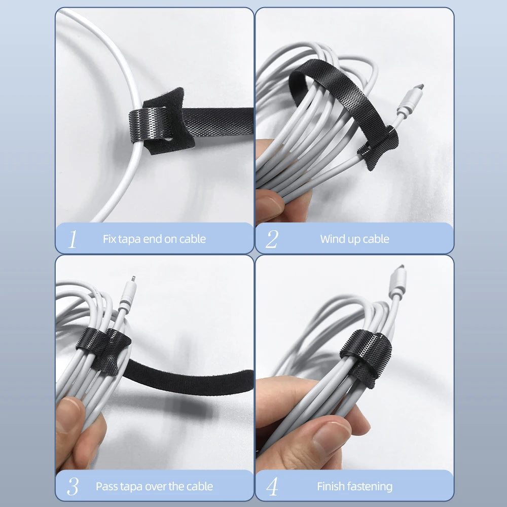 Complete Cable Management Kit with Adhesive Clips and Ties