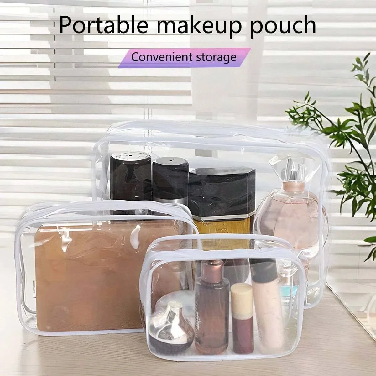 Clear Travel Toiletry Bag with Zipper