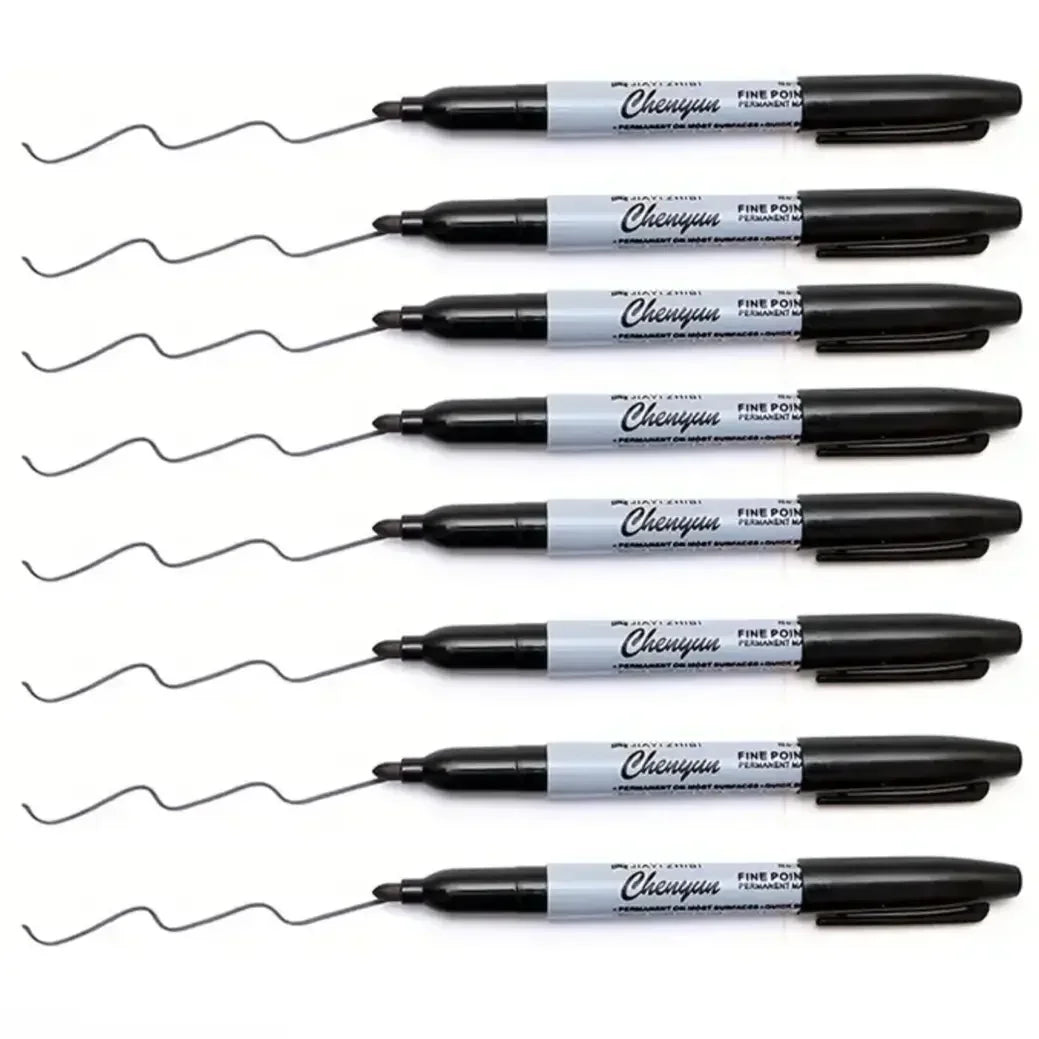 Fine Tip Permanent Markers, Waterproof Quick-Drying Black Ink (Set of 12)