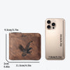 HOVIS Men's Slim Leather Wallet with Eagle Emboss and Zip Closure