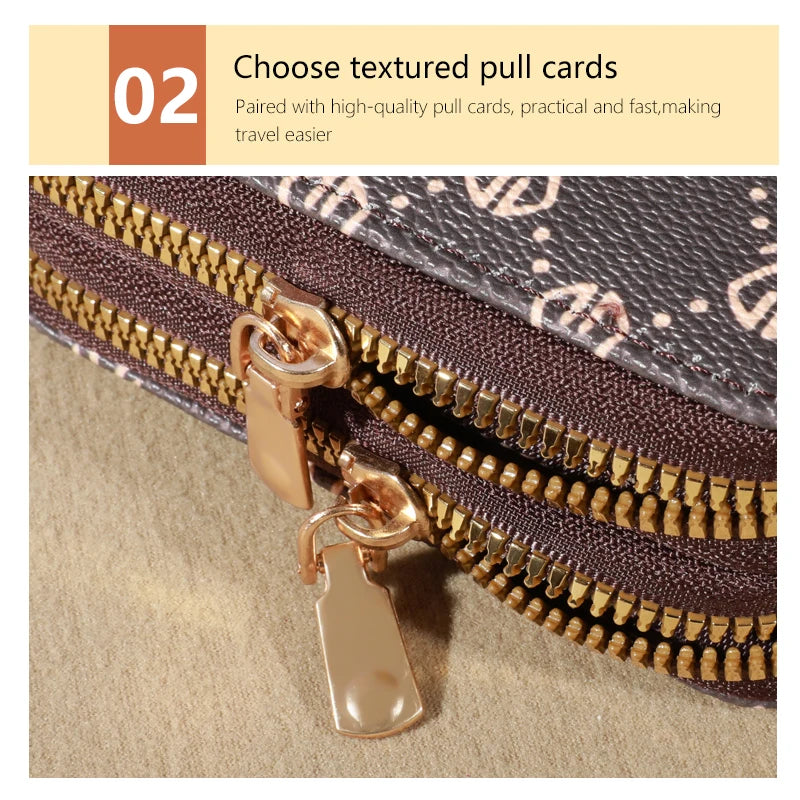 Vintage Zippered Card Holder Wallet with Coin Pocket