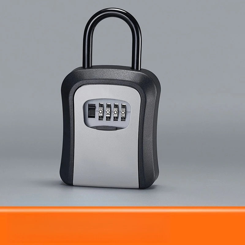Durable Außenschlüsselbox in Schwarz und Silber mit gebogener Griffl):