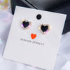 Crystal Heart Stud Earrings