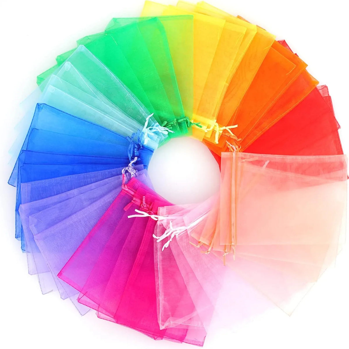 Sheer Organza Drawstring Gift Bags (Set of 100)