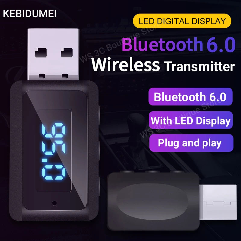 Wireless FM Car Transmitter with LED Display