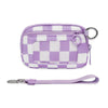 Checkered Card Case Wallet with Detachable Keychain and ID Window