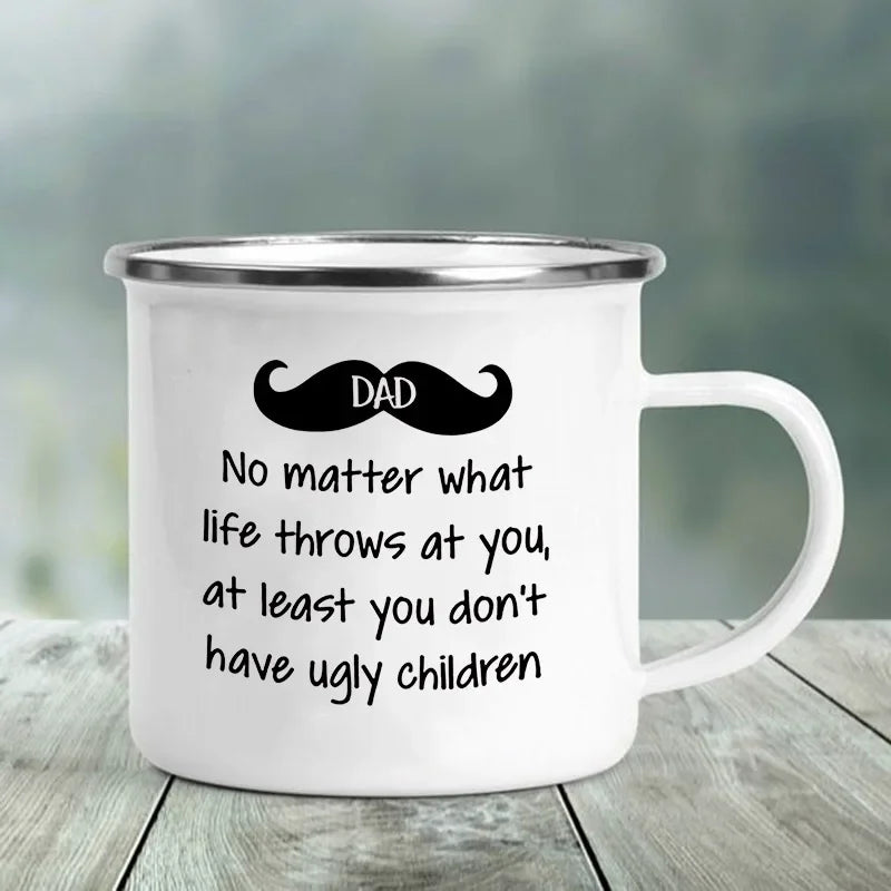Dad Joke Enamel Camping Mug