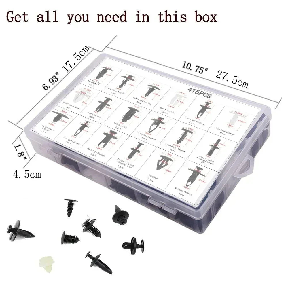Universal Auto Trim Clip Assortment Kit – Plastic Push Rivets & Fasteners