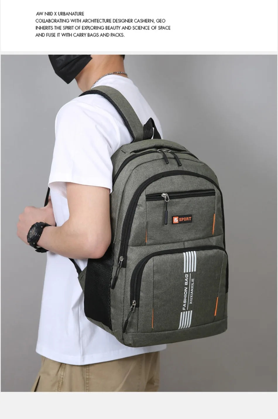 Versatile Commuter Backpack for Men – Lightweight with 15" Laptop Compartment