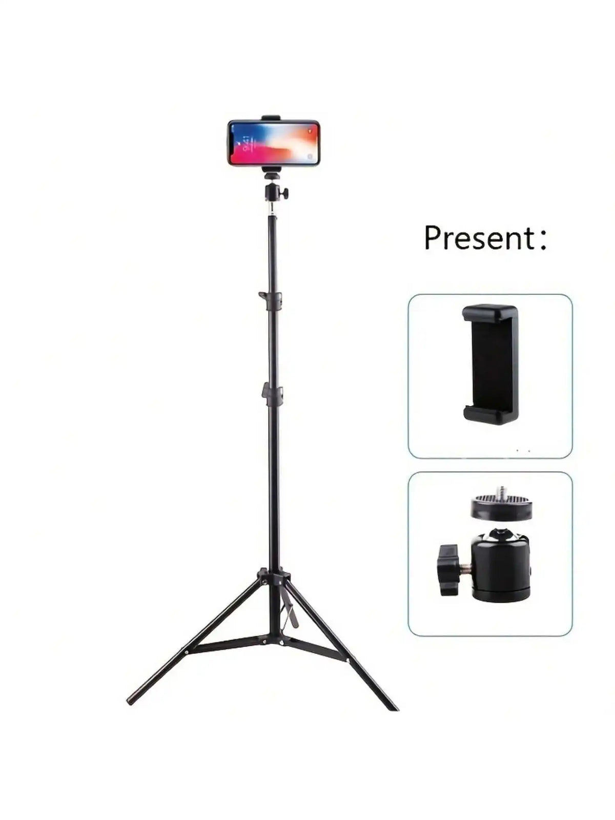 63" Foldable Tripod with Phone Holder for Camera and Smartphone