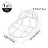White hat cleaning cage with mesh bag for machine washing, shown from above.