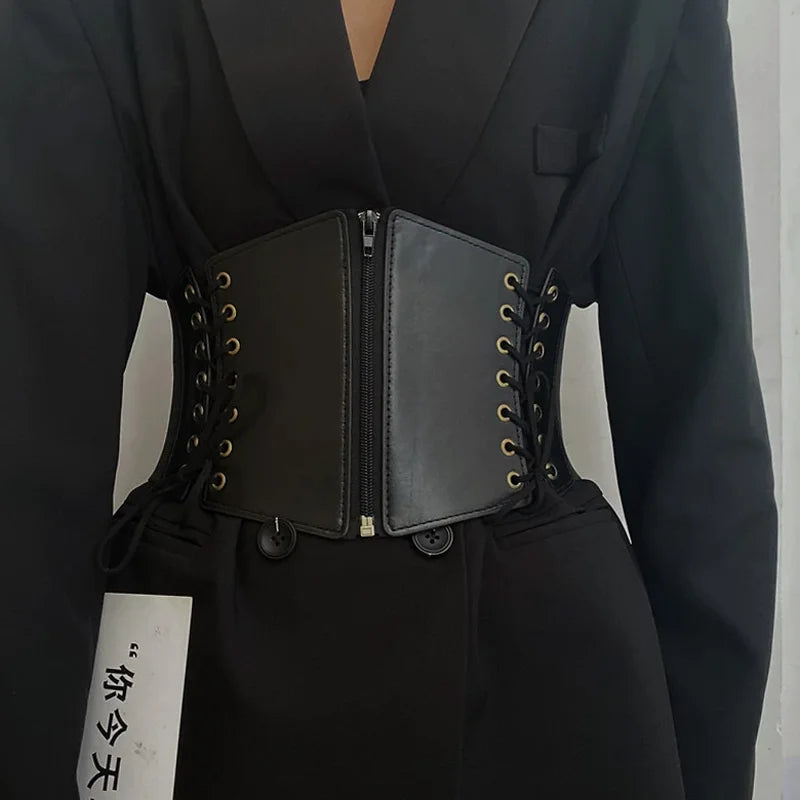 Front Lace-Up Corset Belt for Women