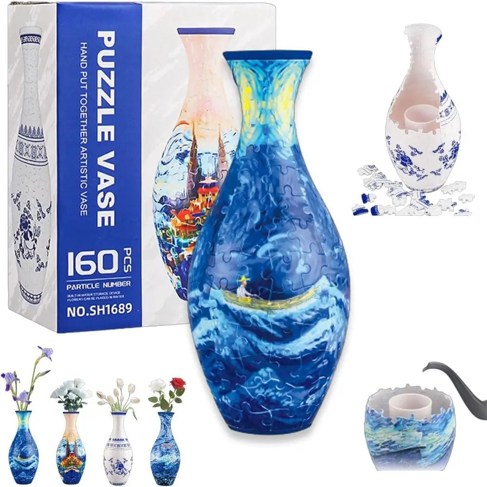 3D Curved Puzzle Vase with Detachable Water Cup