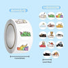 A roll of 14 cute Bongo cat stickers for laptops and water bottles, showing various colorful designs.