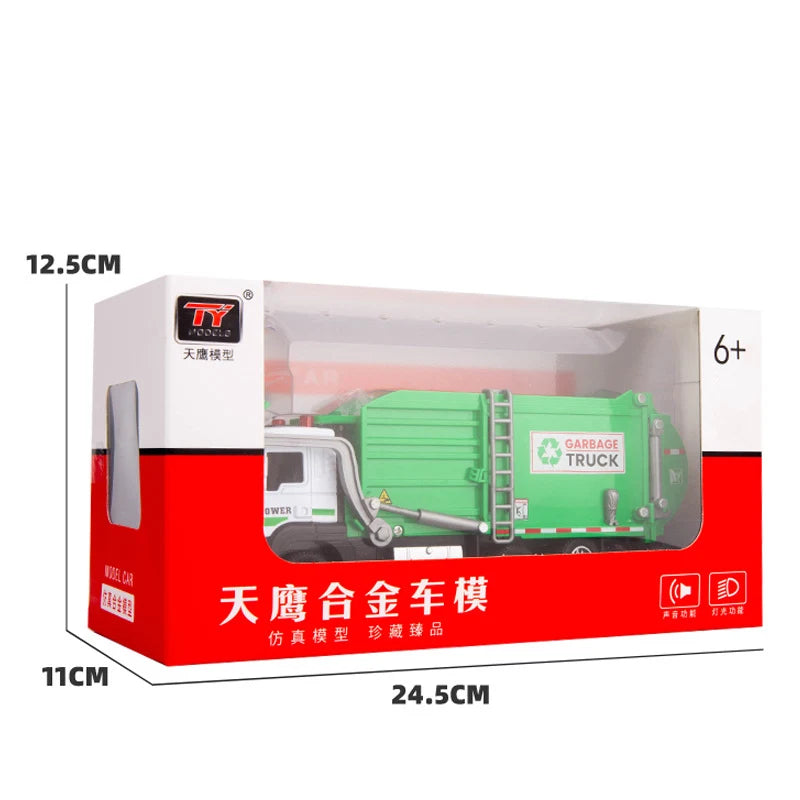 Diecast Garbage Collection Truck Model with Sound and Light