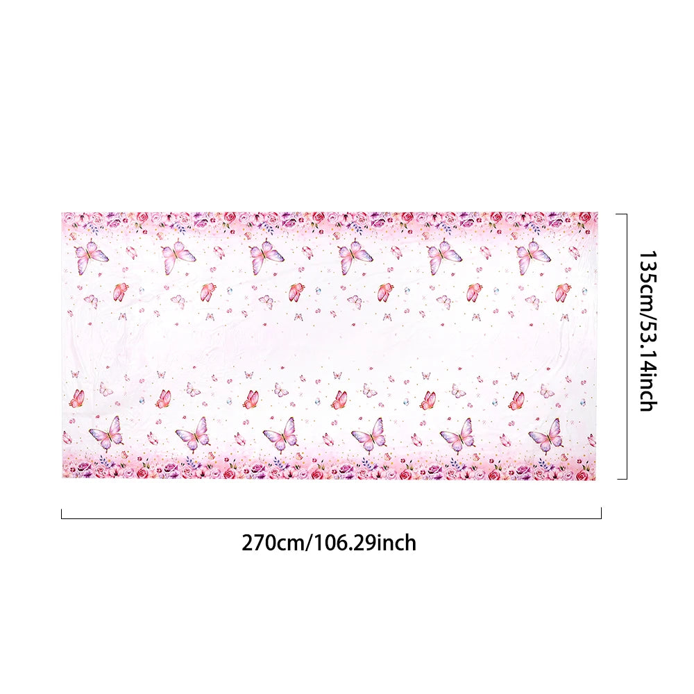Watercolor Butterfly Party Tablecloth
