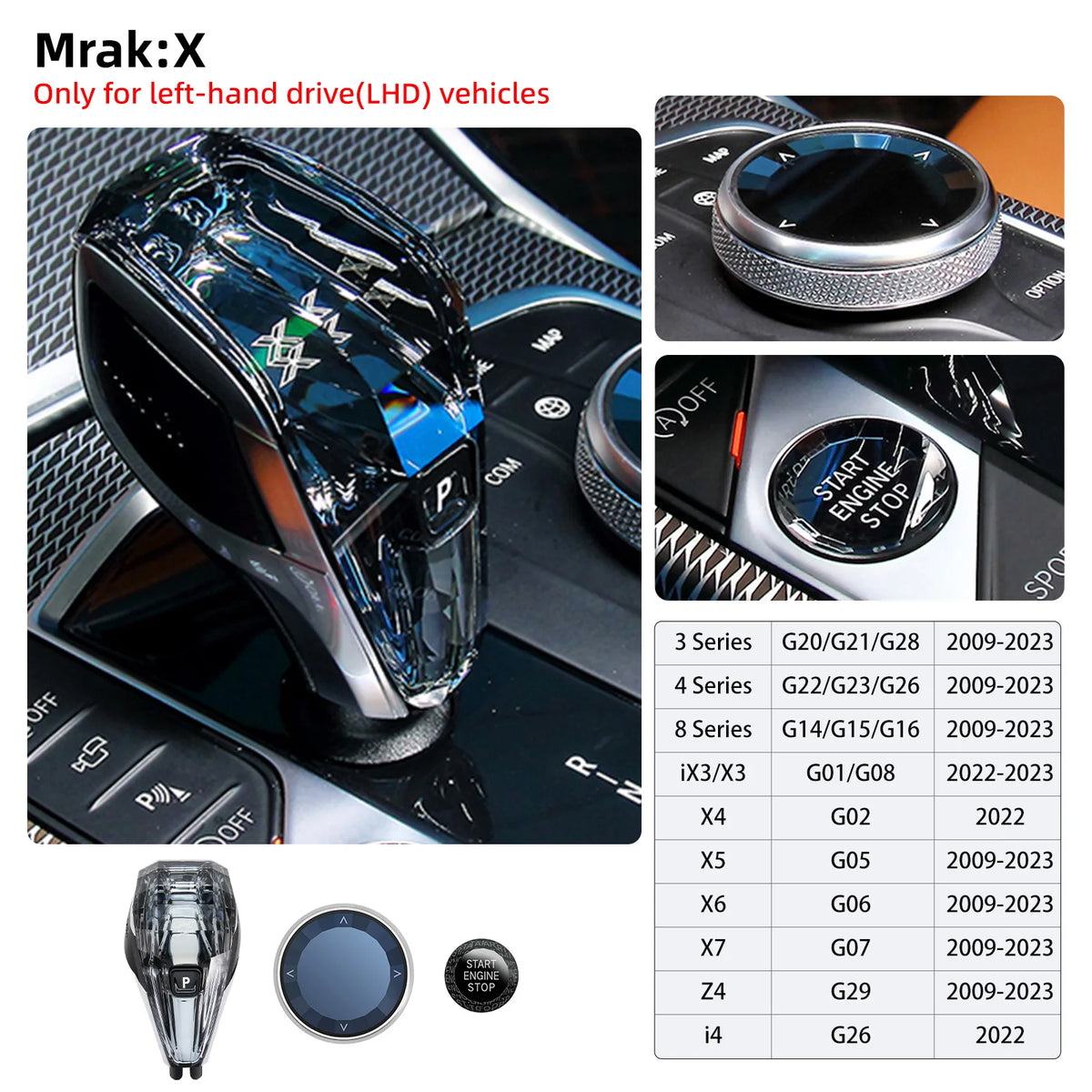 Crystal Gear Shift Knob Set for Select BMW Models