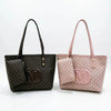 Geometric Print Tote Bag with Matching Coin Purse