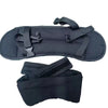 Black travel neck pillow and sleep mask with adjustable head support