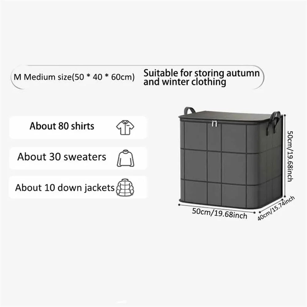 Large Foldable Non-Woven Storage Bag with Zipper and Handles