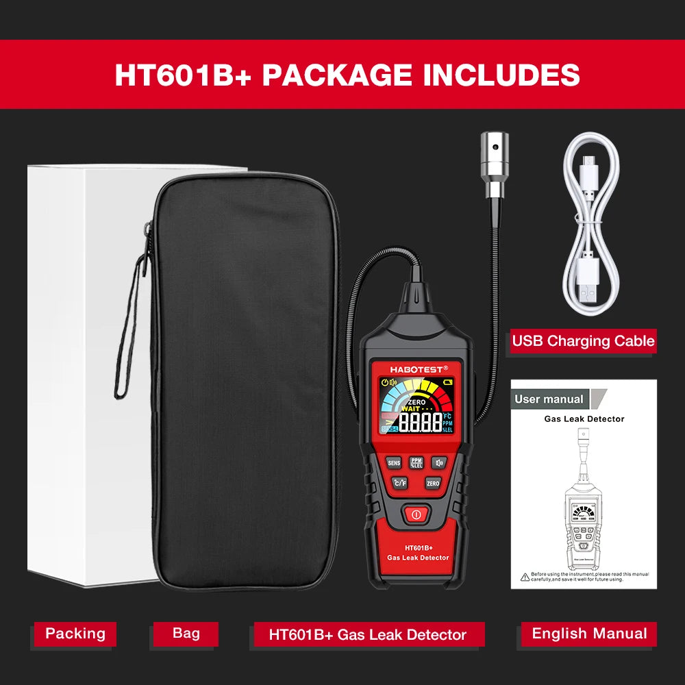 Portable Combustible Gas Leak Detector with Flexible Probe