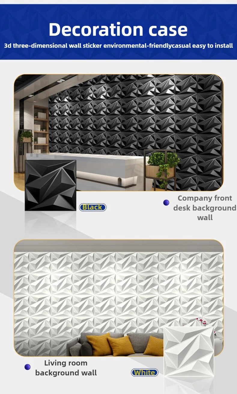 3D PVC Wall Panels - Waterproof Self-Adhesive