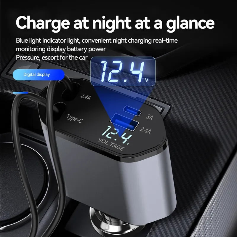 Chargeur allume-cigare multi-ports haute puissance