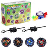 Metal Assemble Gyro spinning top battle set with launchers and various colored tops