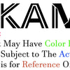 Text graphic displaying the word VIKAMA with accompanying notes regarding color difference, style subjectivity, and reference