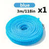 Blue portable windproof clothesline, 3 meters long, sold as one unit.