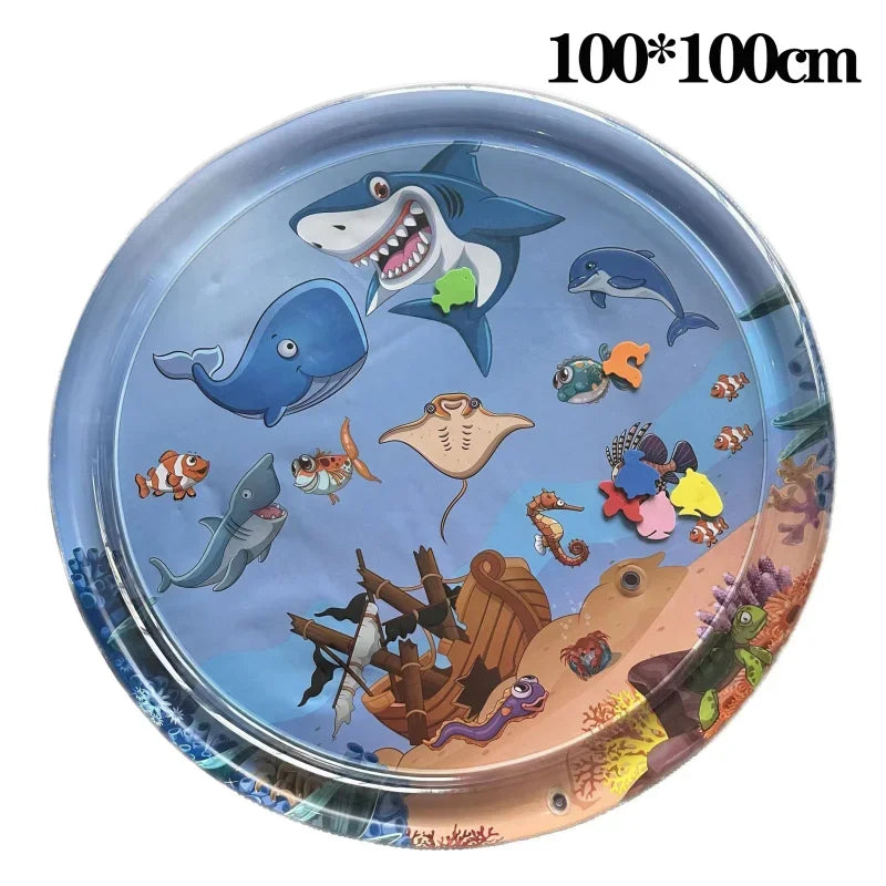 Ocean-Themed Inflatable Water Play Mat for Pets