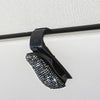 Black crystal rhinestone clip for securing car sun visor sunglasses