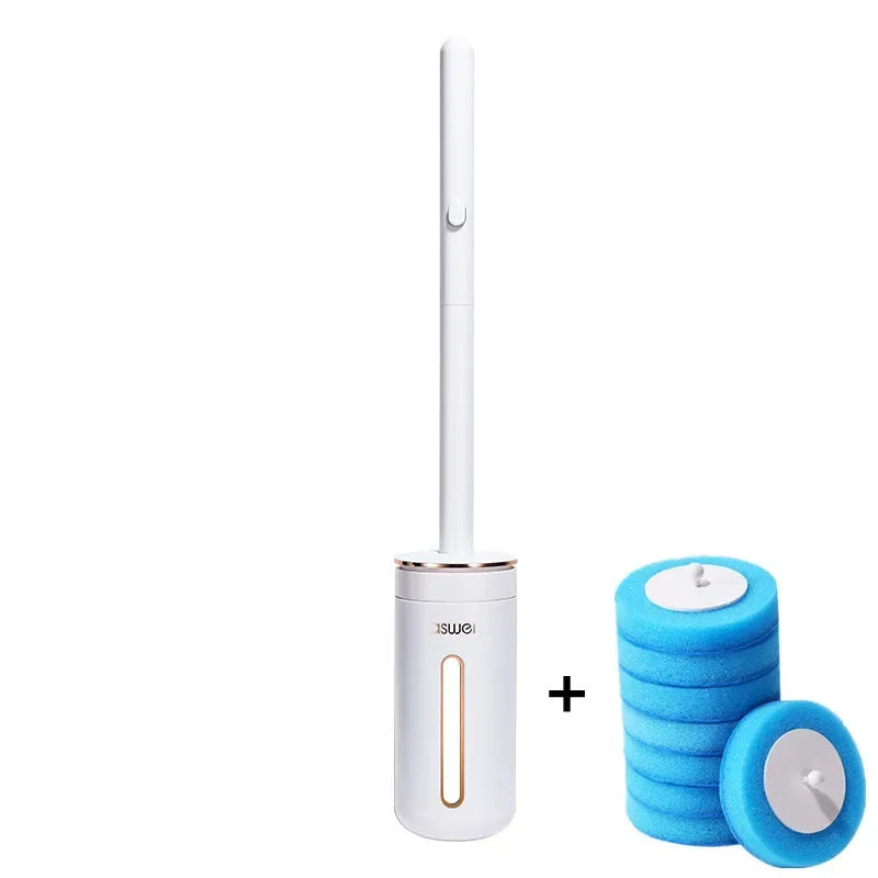 Disposable Toilet Brush Set with Wall-Mounted Holder