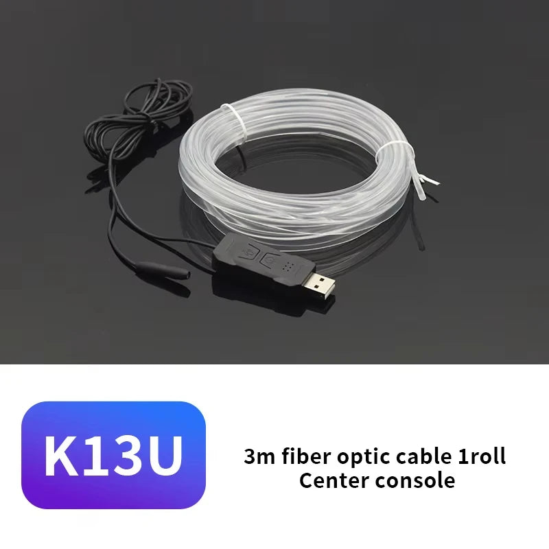 3m fiber optic cable roll for center console, featuring a light strip and remote.