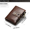 Vintage Leather Wallet with RFID Protection and Multiple Compartments