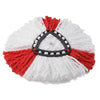 White and red triangular microfiber mop pads for spin mops