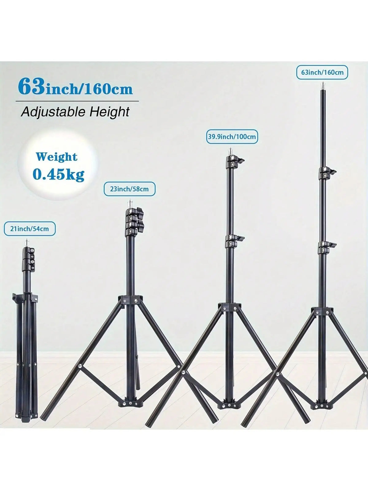 63" Foldable Tripod with Phone Holder for Camera and Smartphone