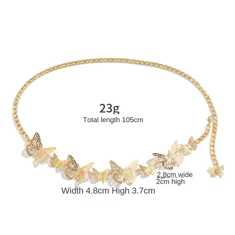 Vintage Butterfly Waist Chain with Tassel Detail