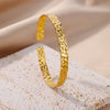 Adjustable Gold-Tone Stainless Steel Cuff Bracelet