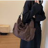 Multi-Pocket Corduroy Tote Bag – Large Capacity Casual Satchel for Travel, Work & Commute