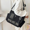 Y2K Transparent Ita Bag with DIY Badge Display Panel