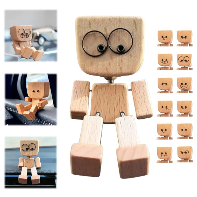 Figura de Madera Tallada a Mano con Pies Oscilantes