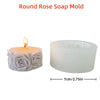 Round rose soap mold featuring a candle shaped like a rose flower.