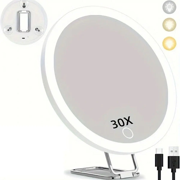 LED Magnifying Mirror with Adjustable Stand