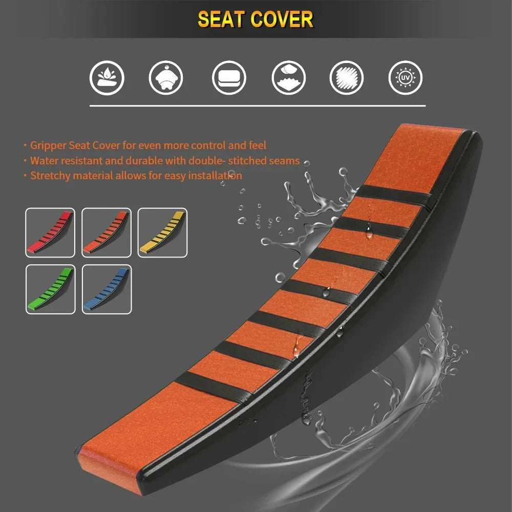 Universal Motorcycle Seat Cover – Durable Rubber Fabric with Gripper