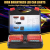 High brightness LED car lights in a black magnetic housing with a remote transmitter and two taillights.