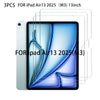 Three tempered glass screen protectors for an iPad Air 13 2025 M3 13-inch tablet.