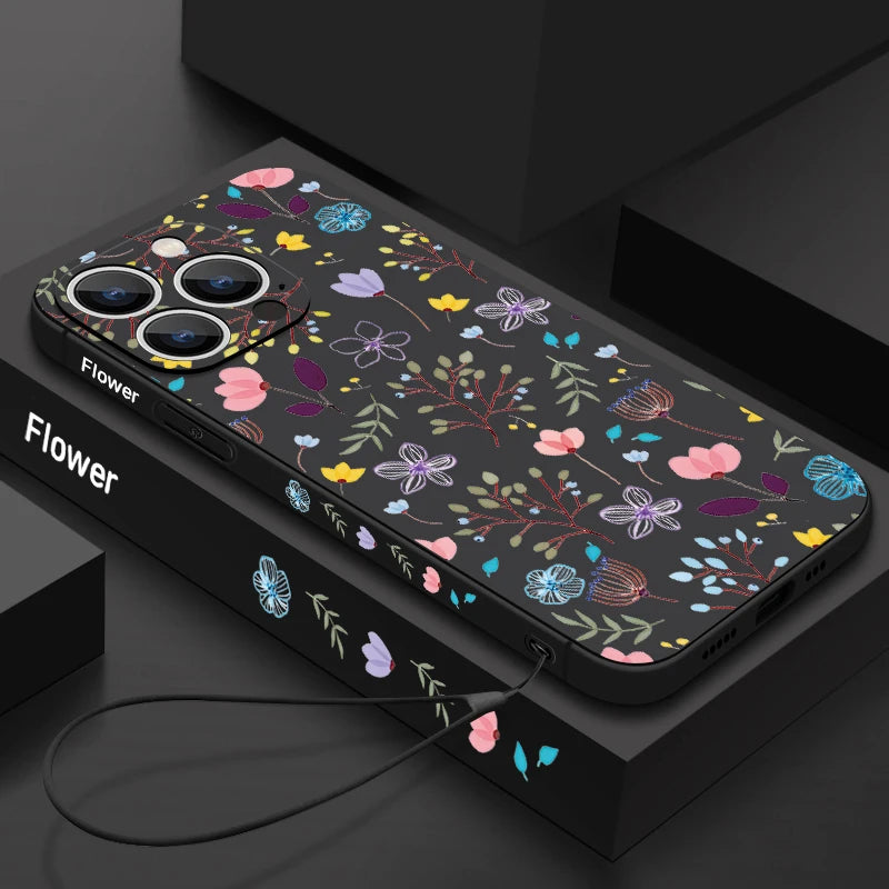 Floral Print Magnetic Phone Case for iPhone